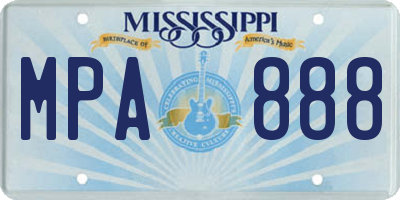 MS license plate MPA888
