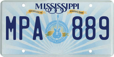 MS license plate MPA889