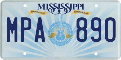 MS license plate MPA890