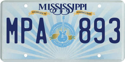 MS license plate MPA893
