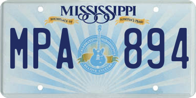 MS license plate MPA894