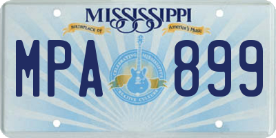 MS license plate MPA899