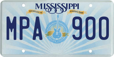 MS license plate MPA900