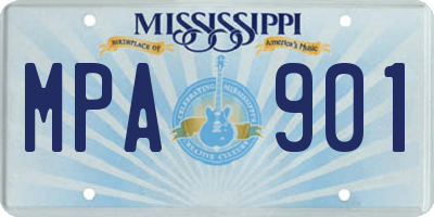 MS license plate MPA901