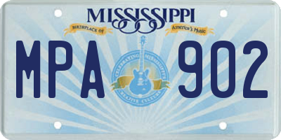 MS license plate MPA902