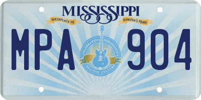 MS license plate MPA904