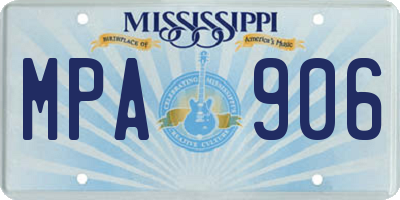MS license plate MPA906