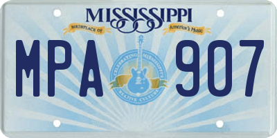 MS license plate MPA907