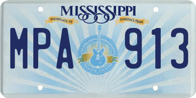 MS license plate MPA913