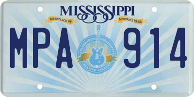 MS license plate MPA914