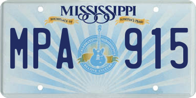 MS license plate MPA915