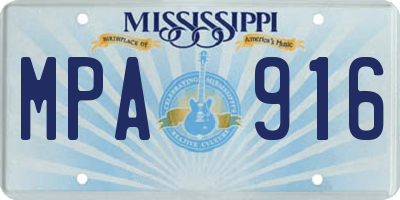 MS license plate MPA916