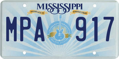 MS license plate MPA917