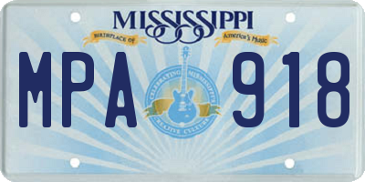 MS license plate MPA918