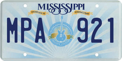 MS license plate MPA921