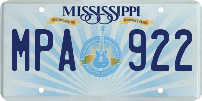 MS license plate MPA922