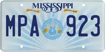 MS license plate MPA923