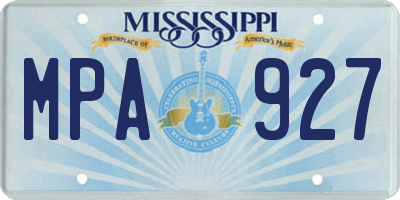 MS license plate MPA927