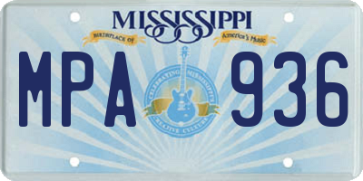 MS license plate MPA936