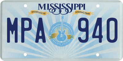 MS license plate MPA940