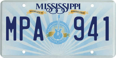 MS license plate MPA941