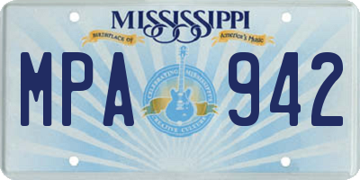 MS license plate MPA942