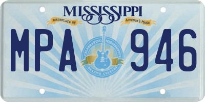 MS license plate MPA946
