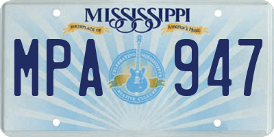 MS license plate MPA947