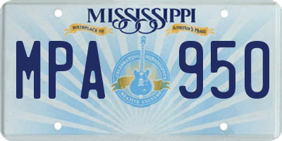 MS license plate MPA950