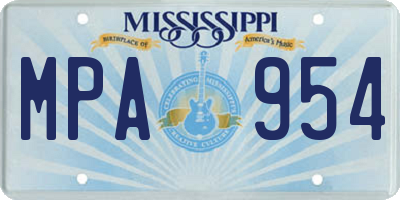 MS license plate MPA954