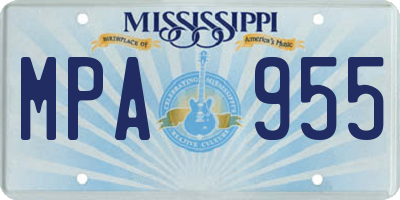 MS license plate MPA955