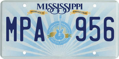 MS license plate MPA956