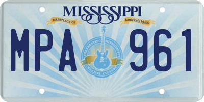 MS license plate MPA961