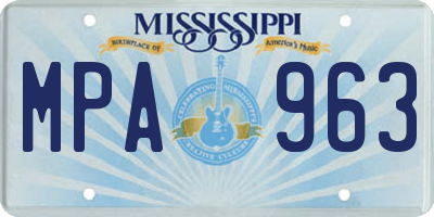 MS license plate MPA963