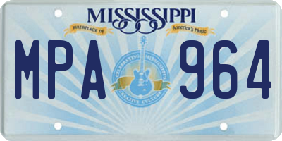 MS license plate MPA964