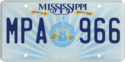 MS license plate MPA966