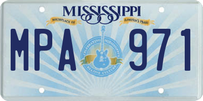 MS license plate MPA971