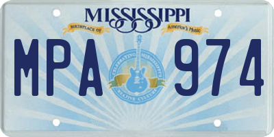 MS license plate MPA974