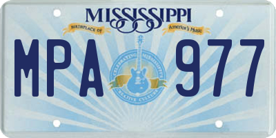 MS license plate MPA977