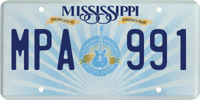 MS license plate MPA991