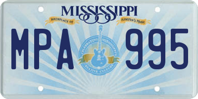 MS license plate MPA995