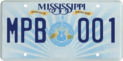 MS license plate MPB001