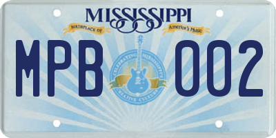 MS license plate MPB002