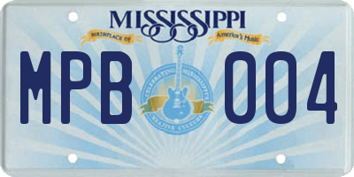 MS license plate MPB004