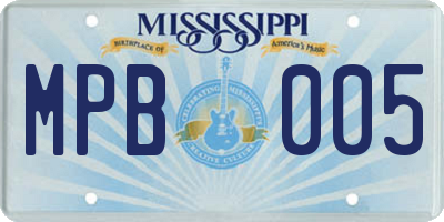 MS license plate MPB005