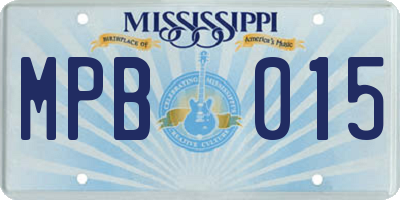 MS license plate MPB015