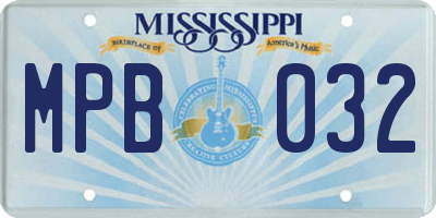 MS license plate MPB032