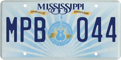 MS license plate MPB044