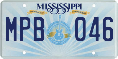 MS license plate MPB046