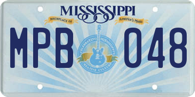 MS license plate MPB048